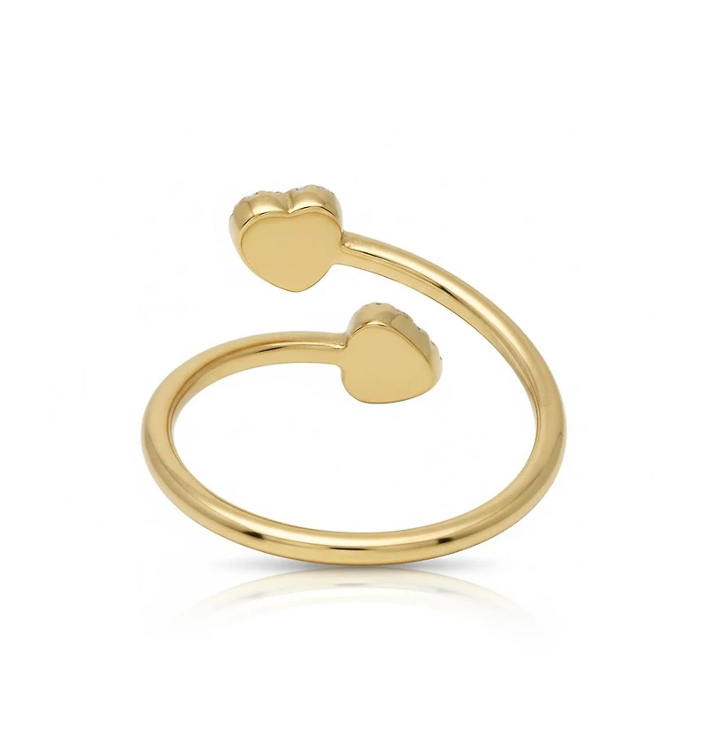 Curata Jewelry Solid 10K Gold Cubic Zirconia Cubic Love Heart Bypass toe ring