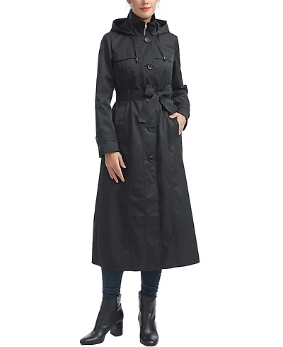 kimi + kai Women's Aine Hooded Long Rain Coat
