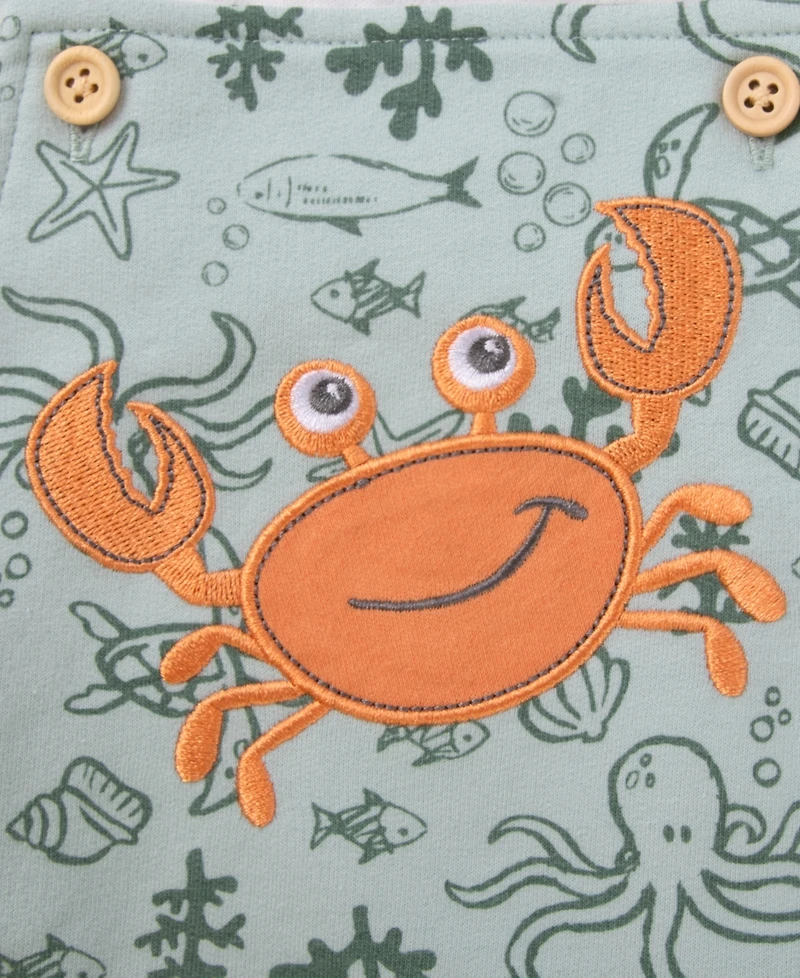 Baby Essentials Boys' Short-Sleeve T-Shirt & Shortall, 2-Piece Set