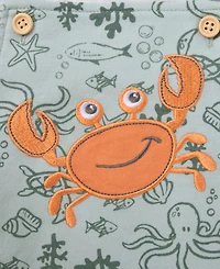 Baby Essentials Boys' Short-Sleeve T-Shirt & Shortall, 2-Piece Set