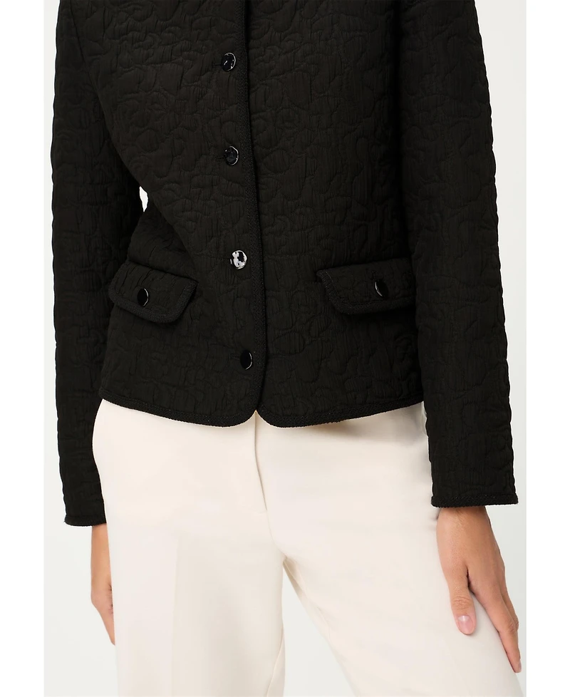 Olsen Women's Collarless Quilted Jacket