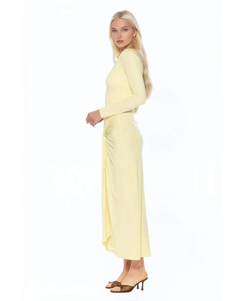 Alexia Admor Women's Revel Long Sleeve Draped Skirt Maxi Dress