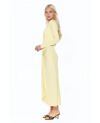 Alexia Admor Women's Revel Long Sleeve Draped Skirt Maxi Dress