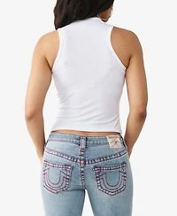 True Religion Women's Crystal V-Notch Racer Tank