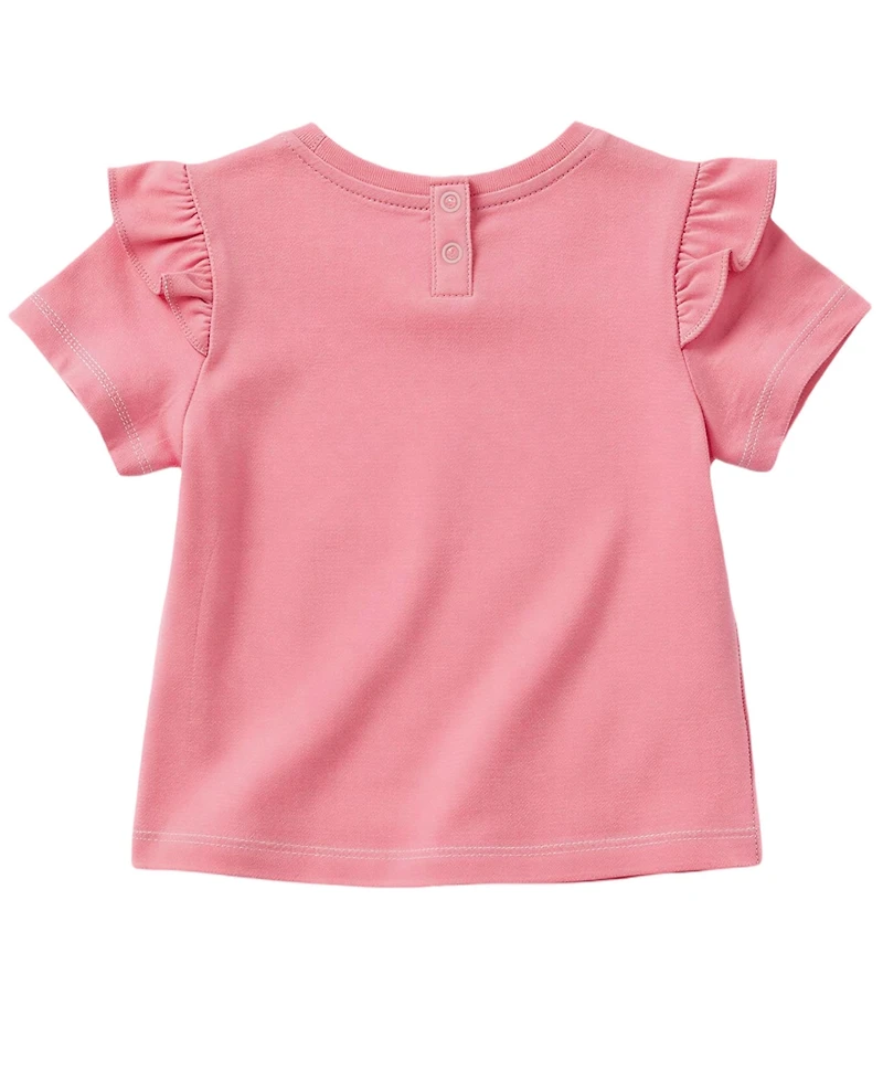 Disney Baby Girls' Short-Sleeve T-Shirt and Striped Shorts, 2-Piece Set