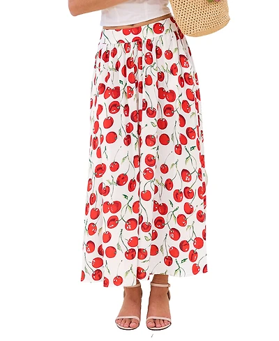 Cupshe Women's Garnish Cherry Midi Skirt
