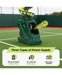 Furlihong Portable Tennis Ball Machine with 5 Adjustable Angles and 4 Serve Intervals Delivering Up to 30 Mph for All Skill Levels