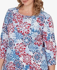 Ruby Rd. Plus Size Floral Medallion Knit Top