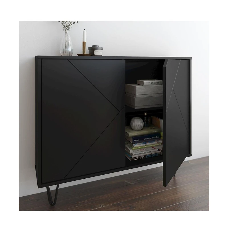 Nexera Slim 2-Door Storage Accent Cabinet
