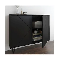Nexera Slim 2-Door Storage Accent Cabinet