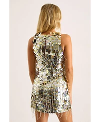 Nasty Gal Women's Disc Tassel High Neck Mini Dress