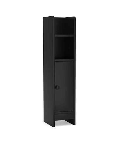 Bathroom Storage Cabinet with Adjustable Shelf 1 Door & 2 Open Shelves Living Room