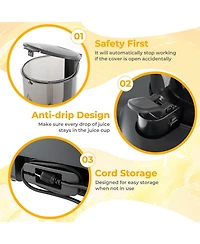 Costway Cold Press Juicer Machine Professional Slow Masticating Juicer with Reverse Button