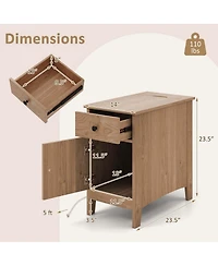 End Table with Charging Station Flip Top Bedside Table with Usb Ports & Outlets
