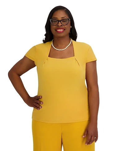 Kasper Women's Square Neck Short-Sleeve Top