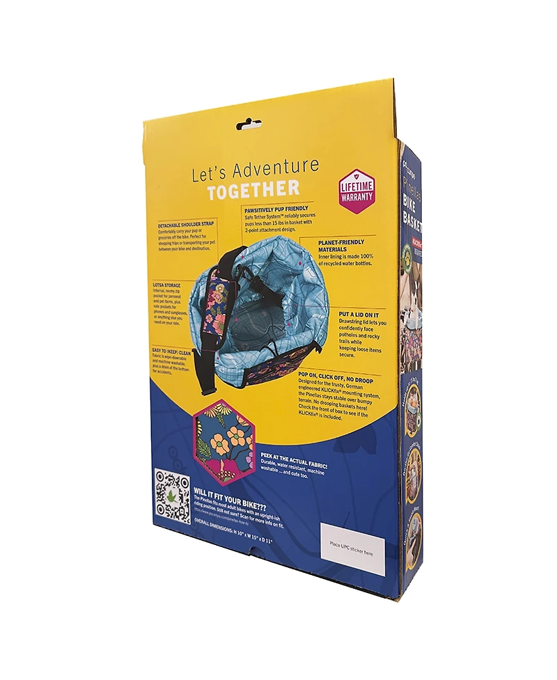 Po Campo Pinellas Dog Bike Basket with KLICKfix Handlebar Adapter