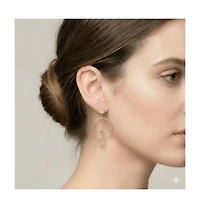 Curata Jewelry Solid 18k Yellow Gold Italian 54x32mm Double Circle Statement Post Earrings