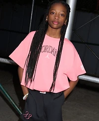 Jordan Girls' 7-16 Flower of Friendship Bubble Hem T-Shirt