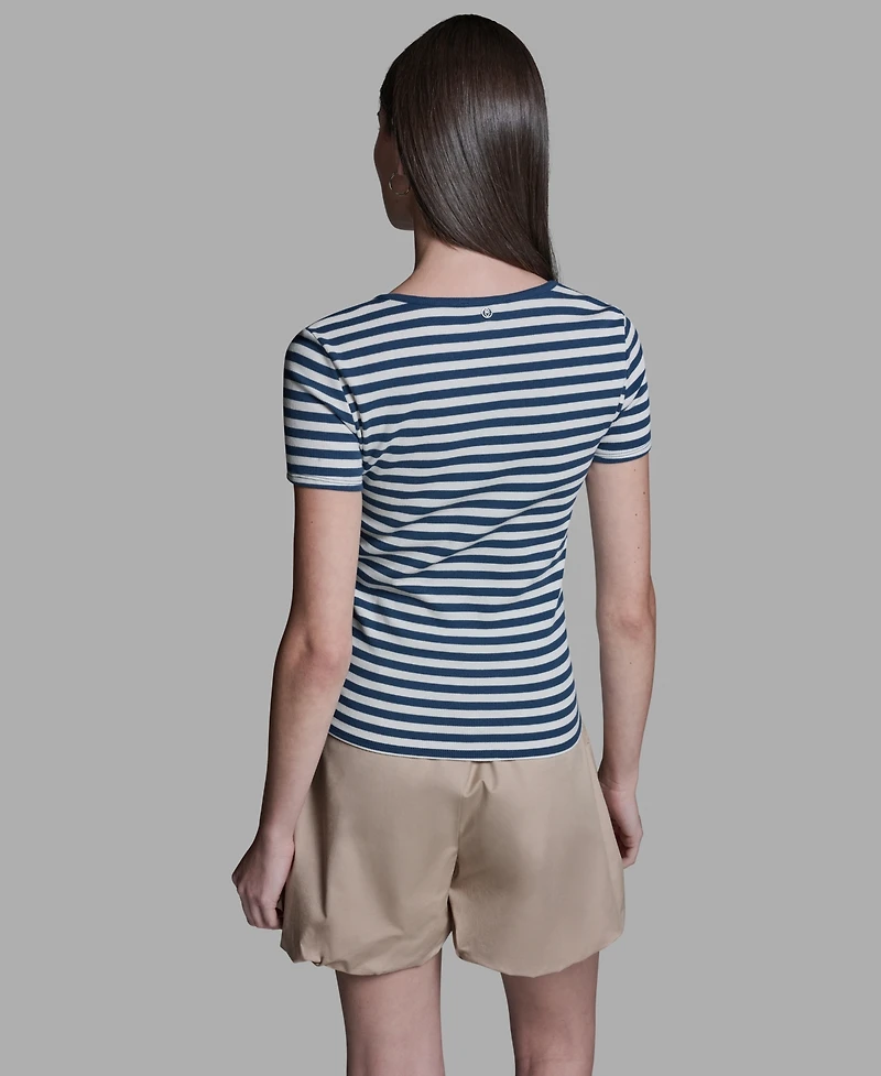 Bcbg Women's Short-Sleeve Stripe T-Shirt