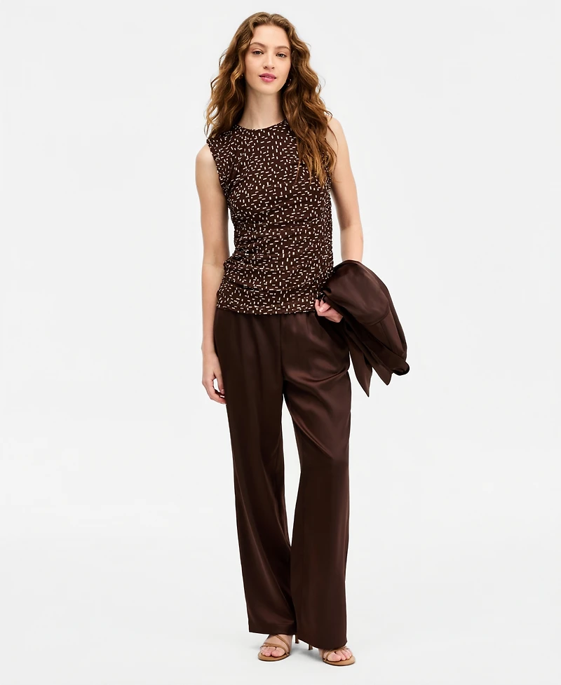 Bar Iii Women's Dot Print Mesh Top, Macy's Exclusive