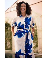 Yumi Women's Scattered Floral Shirt Dress