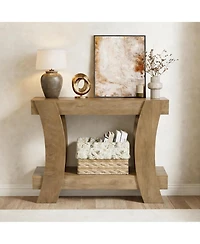 Tribesigns 47-Inch Console Table for Entryway, 2-Tier Farmhouse Wooden Sofa Table