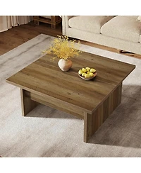 Tribesigns Square Coffee Table, 39.4-Inch Farmhouse Cocktail Tea Center Table for Living Room