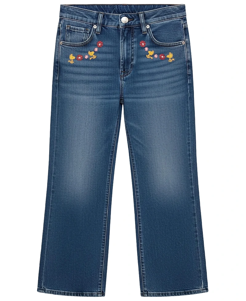 Kate Mack Girls' 2T-6X Snoopy Print Long-Sleeve Top and Denim Pants, 2-Piece Set