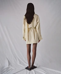 Mango Women's Funnel Neck Belt Trench Coat