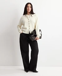 Mango Women's Knitted Button Cardigan Sweater