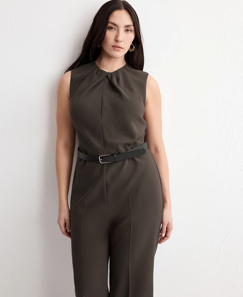 Mango Women's Draped Detail Belt Jumpsuit