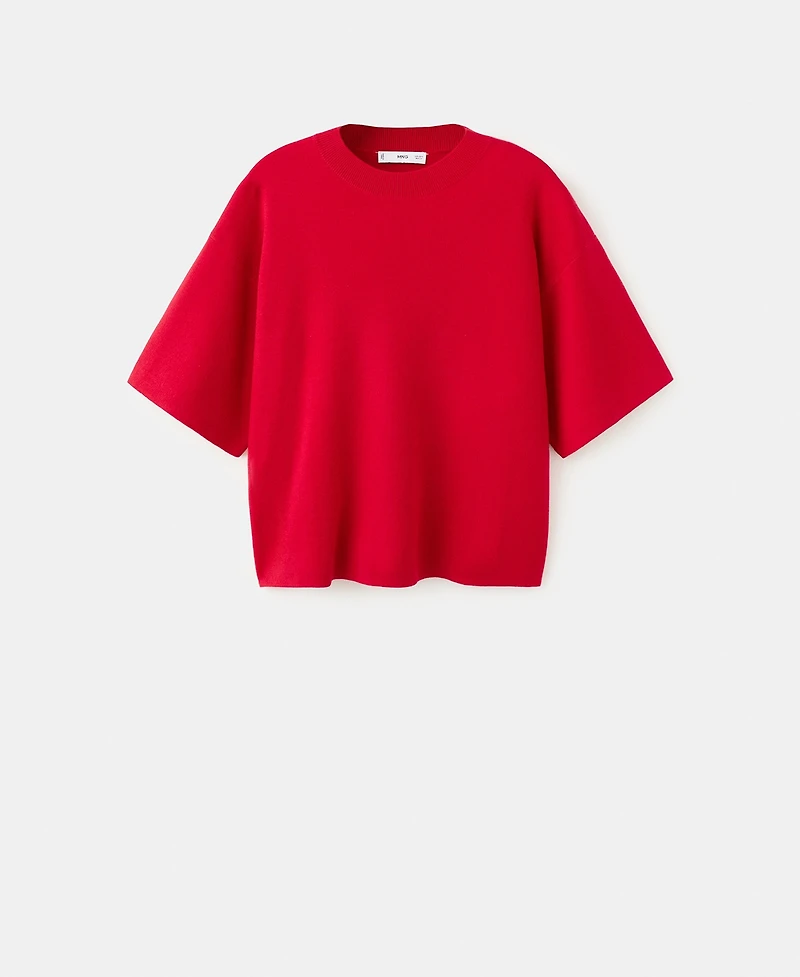 Mango Women's Oversize Short Sleeve Sweater