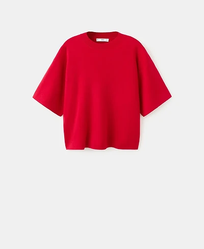 Mango Women's Oversize Short Sleeve Sweater
