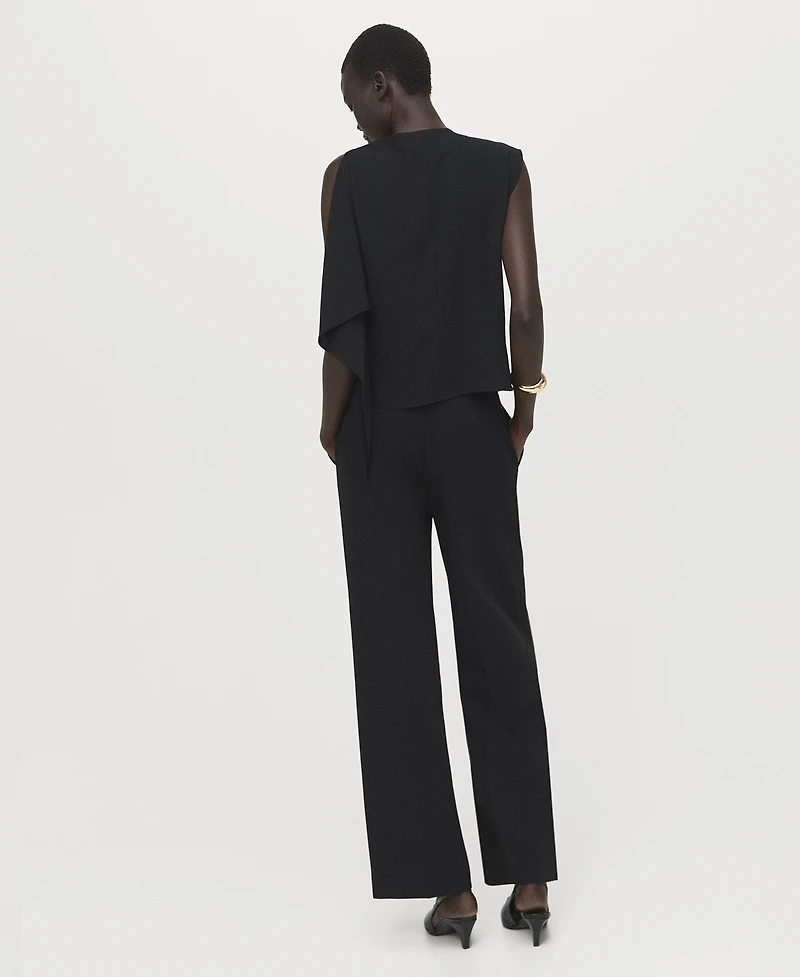 Mango Women's Asymmetrical Neckline Blouse