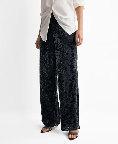 Mango Women's Straight Devore Pants