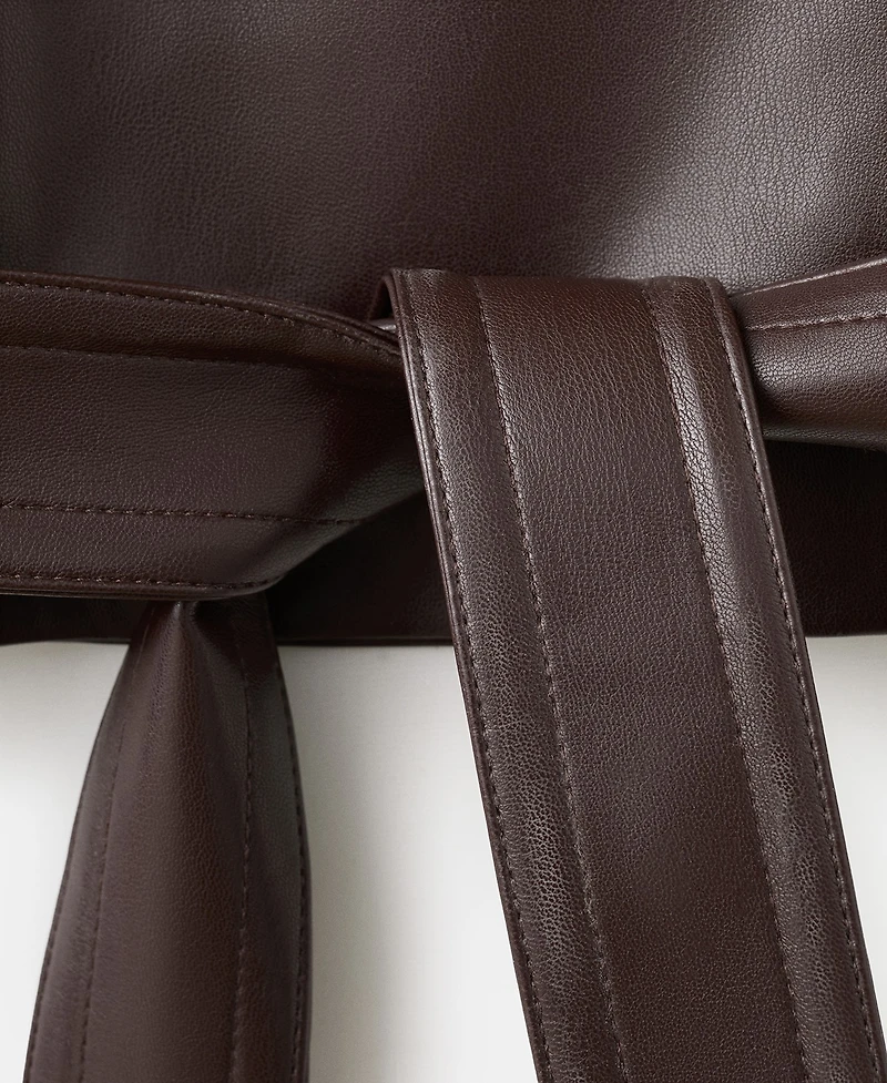 Mango Women's Maxi Lapels Faux-Leather Jacket