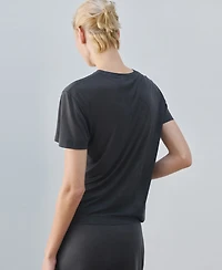 Mango Women's Short-Sleeved Micro-Modal Pajama Top
