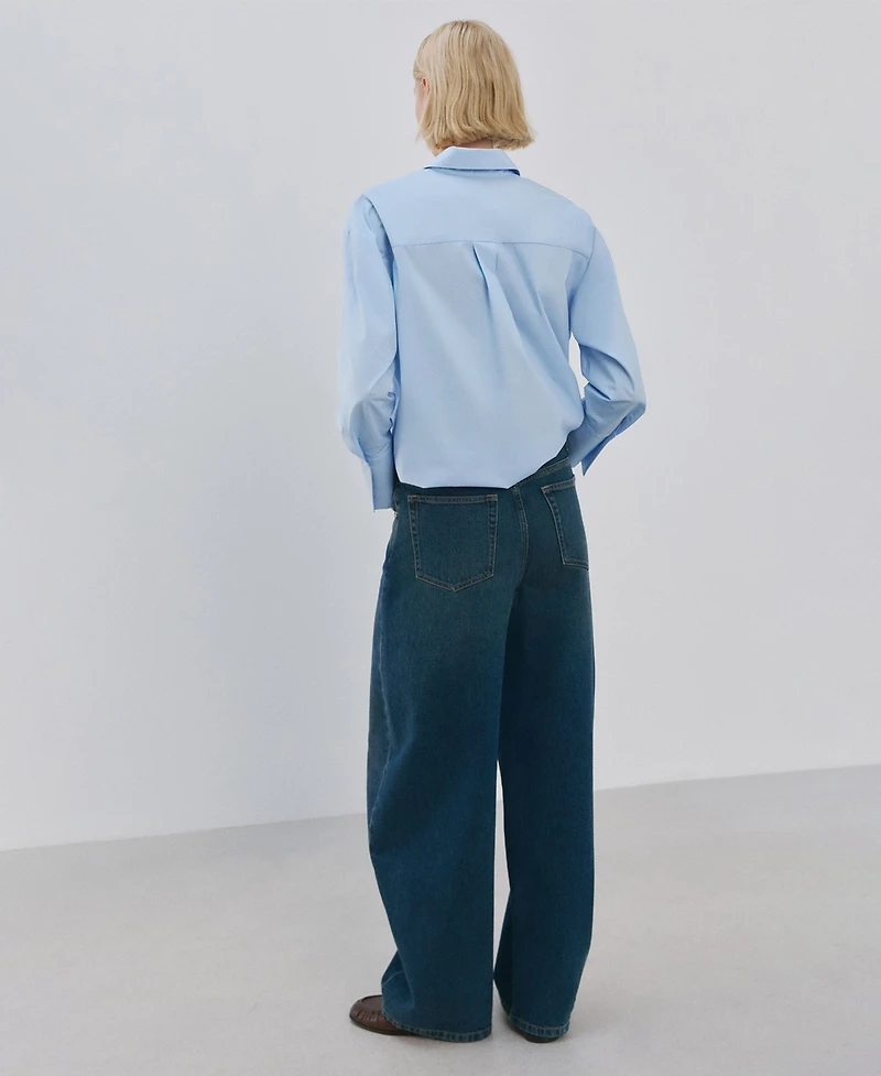 Mango Women's Floral Embroidered Shirt