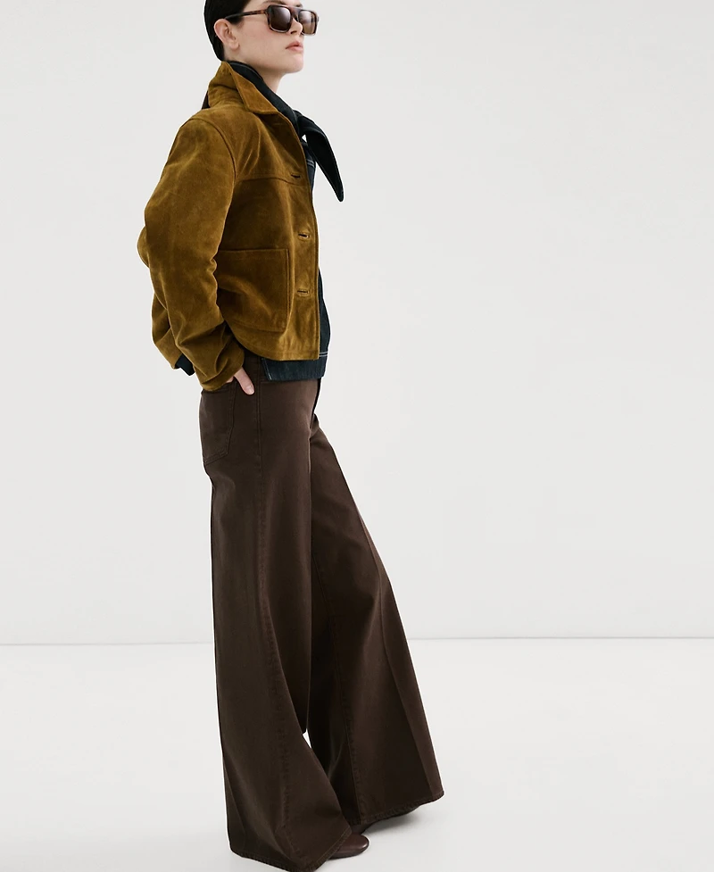 Mango Women's High-Waisted Wide Leg Jeans