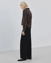 Mango Women's Wide Leg Mid-Rise Jeans