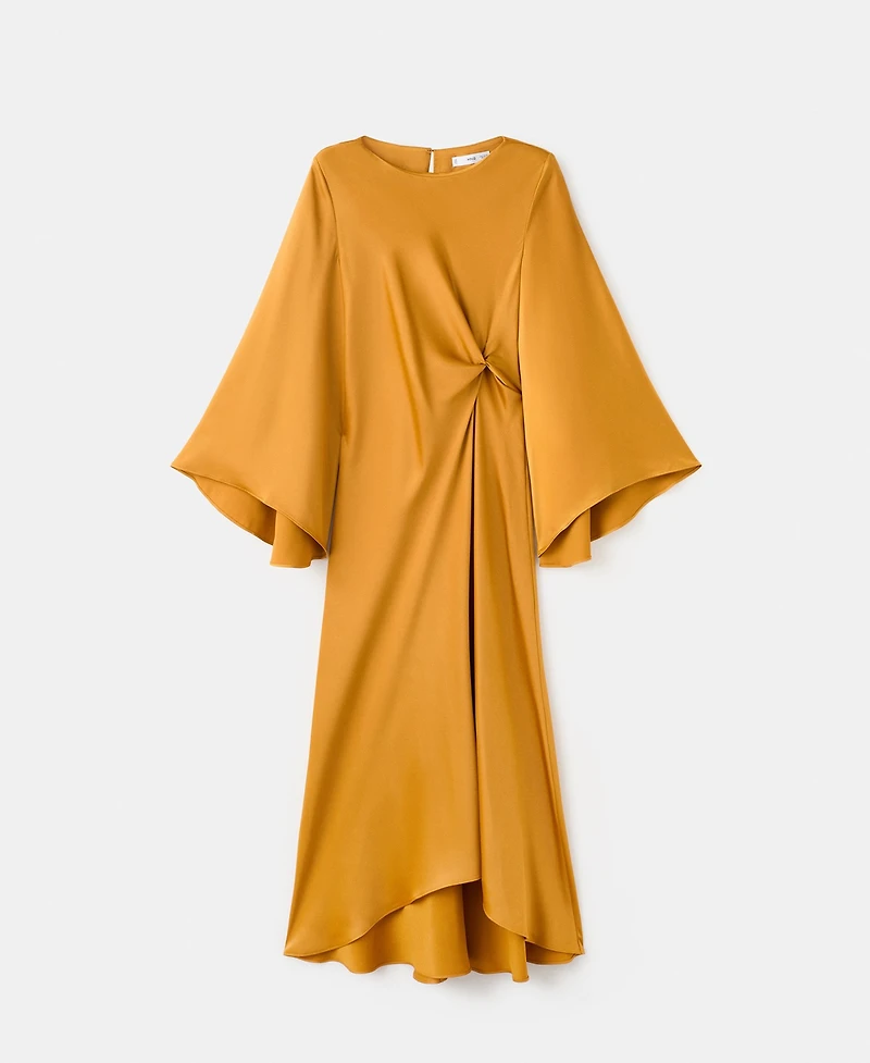 Mango Women's Ruched Satin Dress