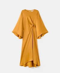 Mango Women's Ruched Satin Dress