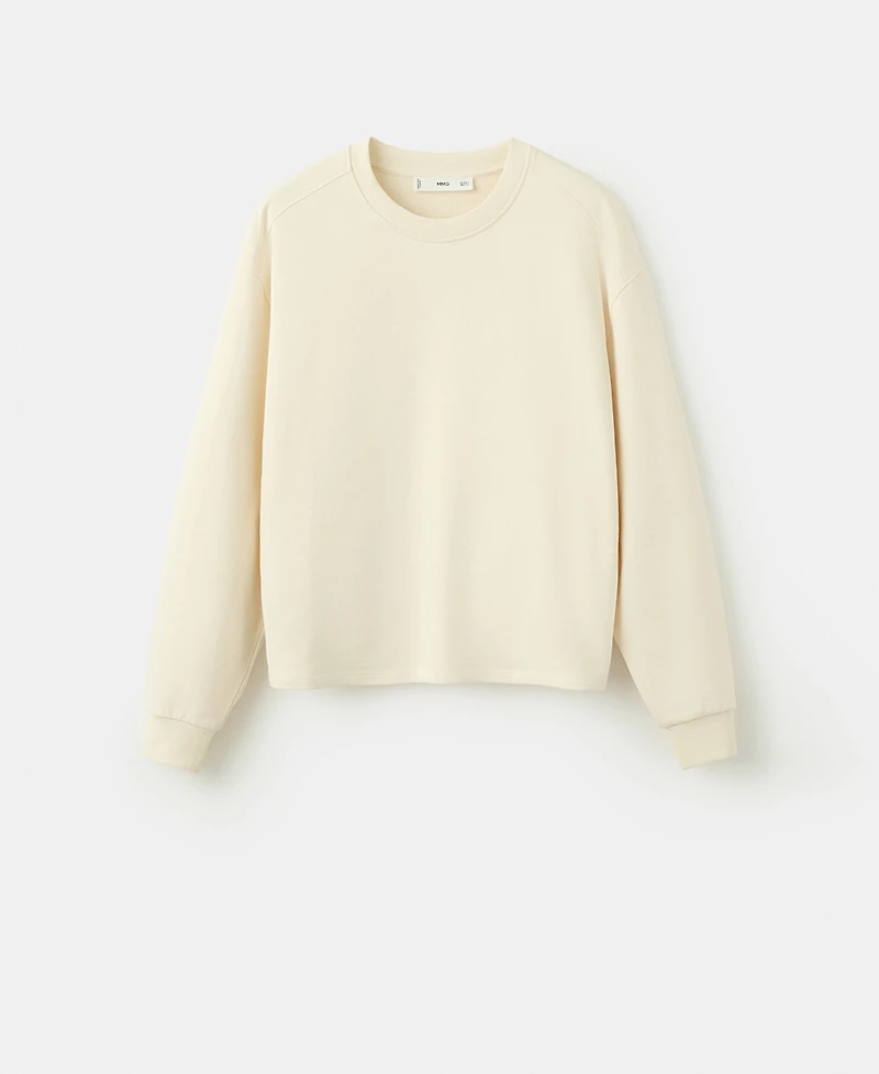 Mango Women's Round-Neck Cotton Sweatshirt