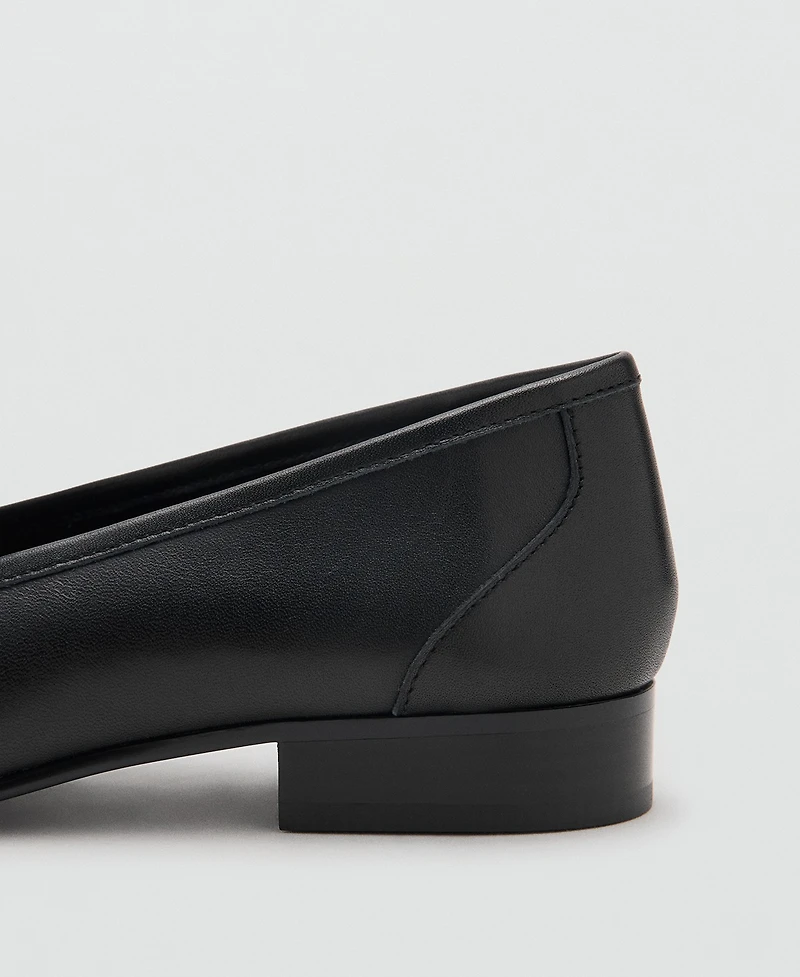 Mango Women's Buckle Leather Moccasins