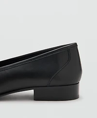 Mango Women's Buckle Leather Moccasins