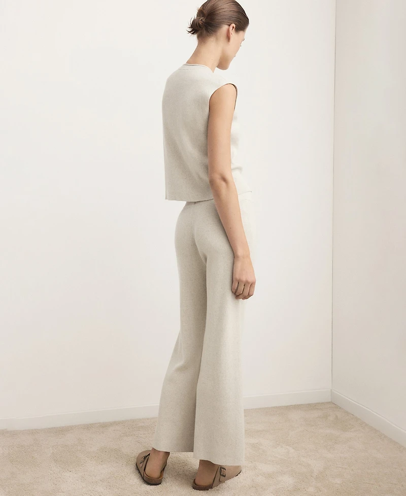 Mango Women's Fluid Cotton-Linen Woven Pants