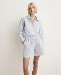 Mango Women's Cotton Striped Pajama Shorts