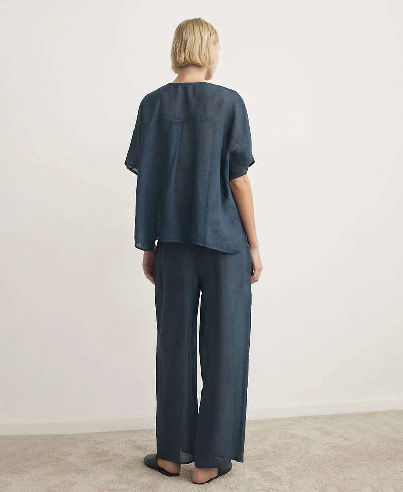Mango Women's Overdyed Effect Ramie Pants