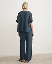 Mango Women's Overdyed Effect Ramie Pants