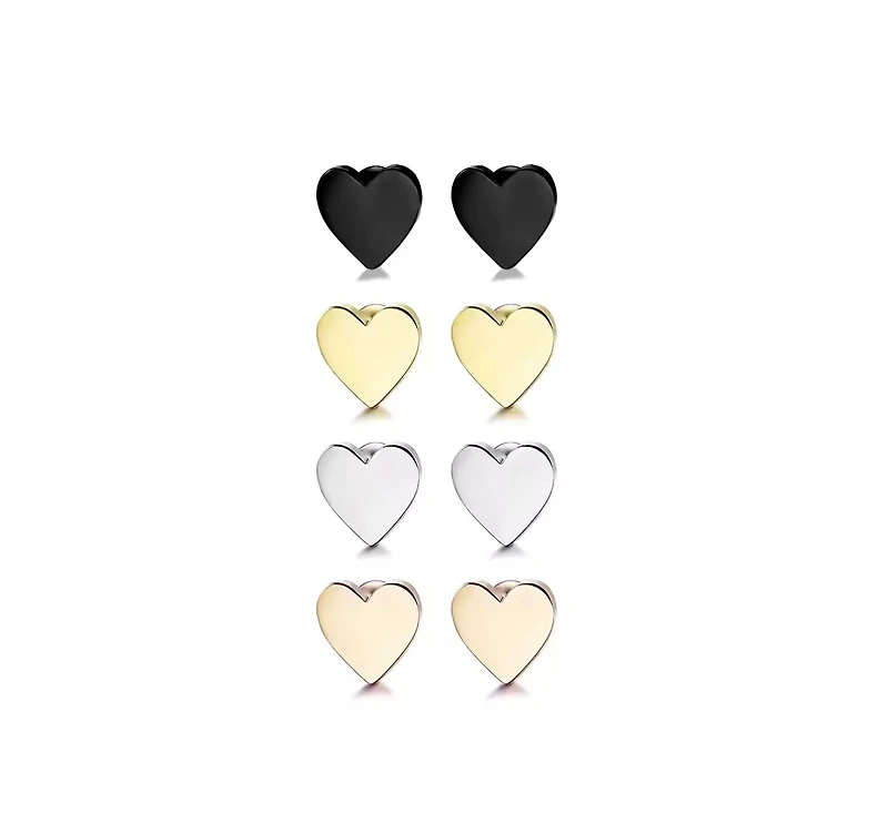 Rebl Jewelry Heart Stud Earrings